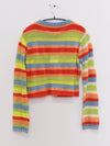 YANYAN KNITS 25 Spring/Summer FLOATEE Shrink Round Neck Cardigan YYK-YYW25-0461-PIN Colorblocking